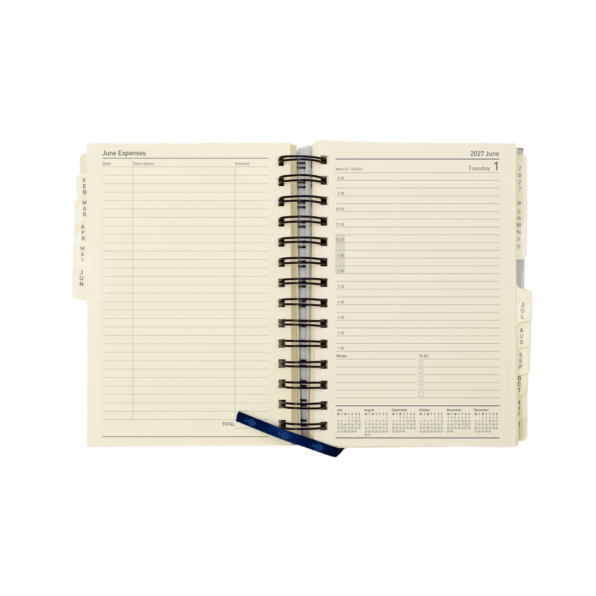 2027 Calendar Year Diary/Planner - 12 Month Compact Day to Page - Refill - Collins Elite Range
