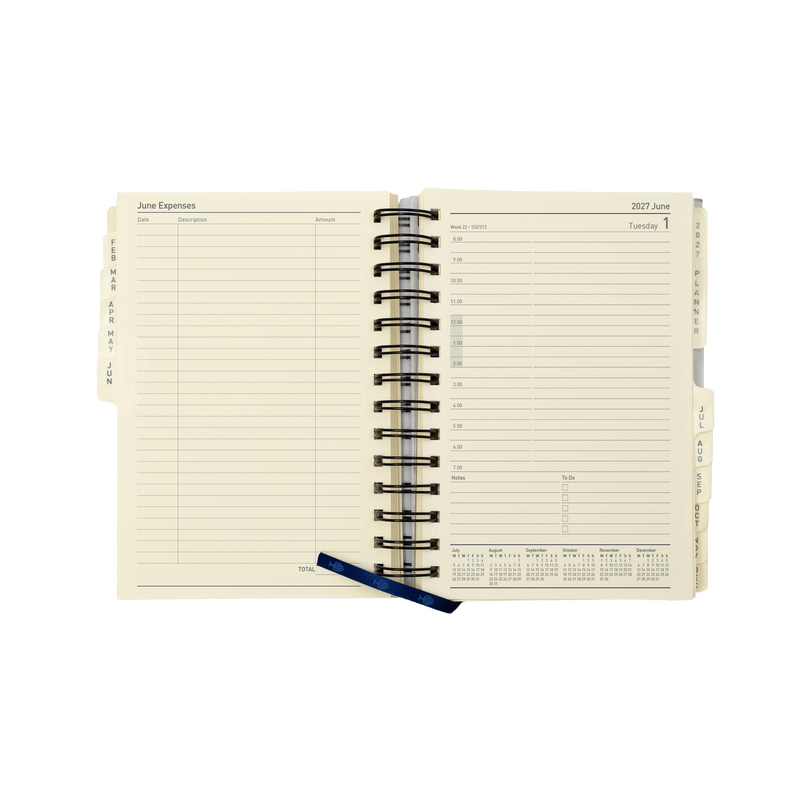 2027 Calendar Year Diary/Planner - 12 Month Compact Day to Page - Refill - Collins Elite Range