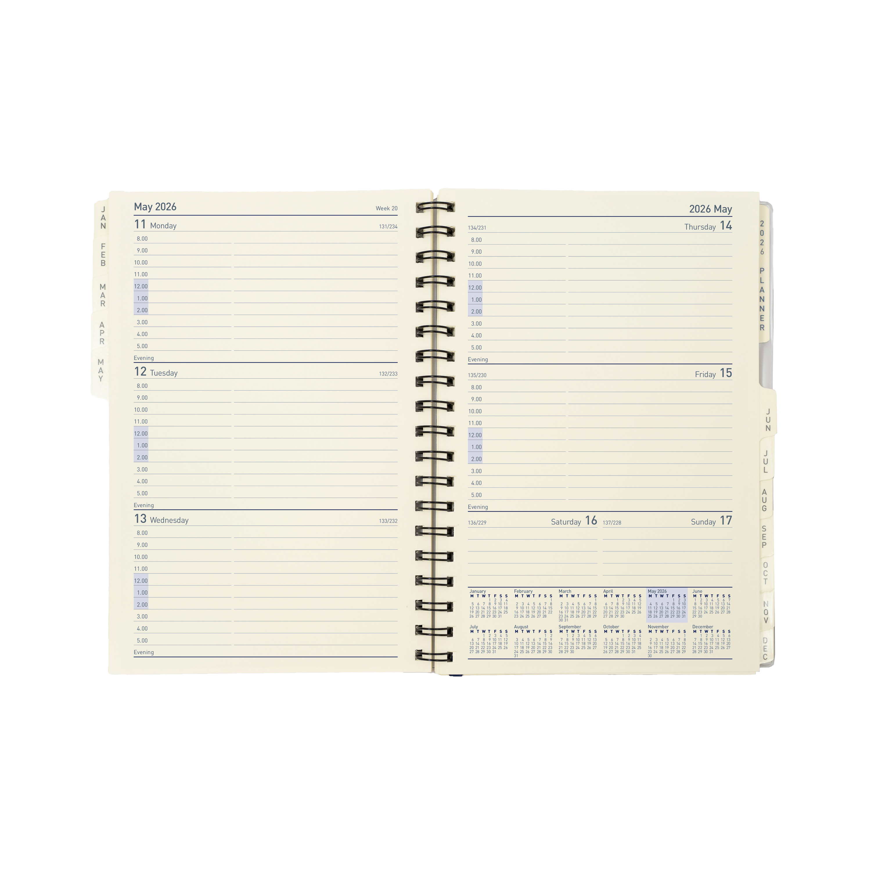 Elite Calendar Year 2026 Diary/Planner, Week to View, Compact Refill
