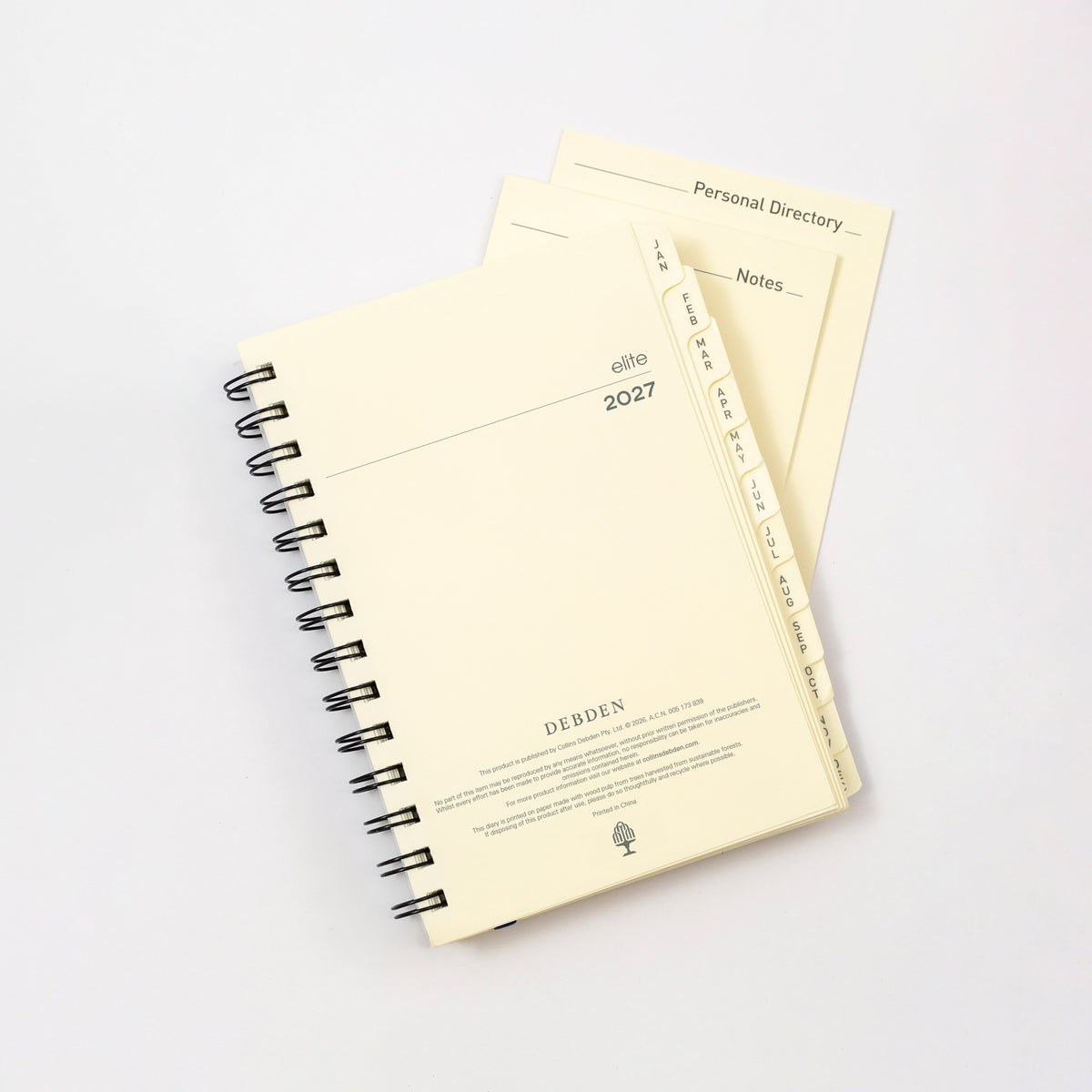 2027 Calendar Year Diary/Planner - 12 Month Compact Week to View - Refill - Collins Elite Range