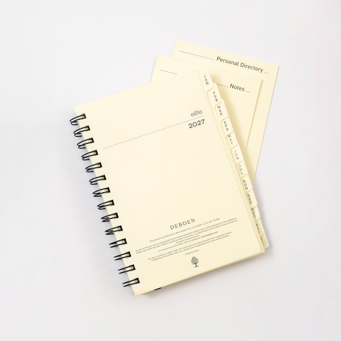 2027 Calendar Year Diary/Planner - 12 Month Compact Week to View - Refill - Collins Elite Range