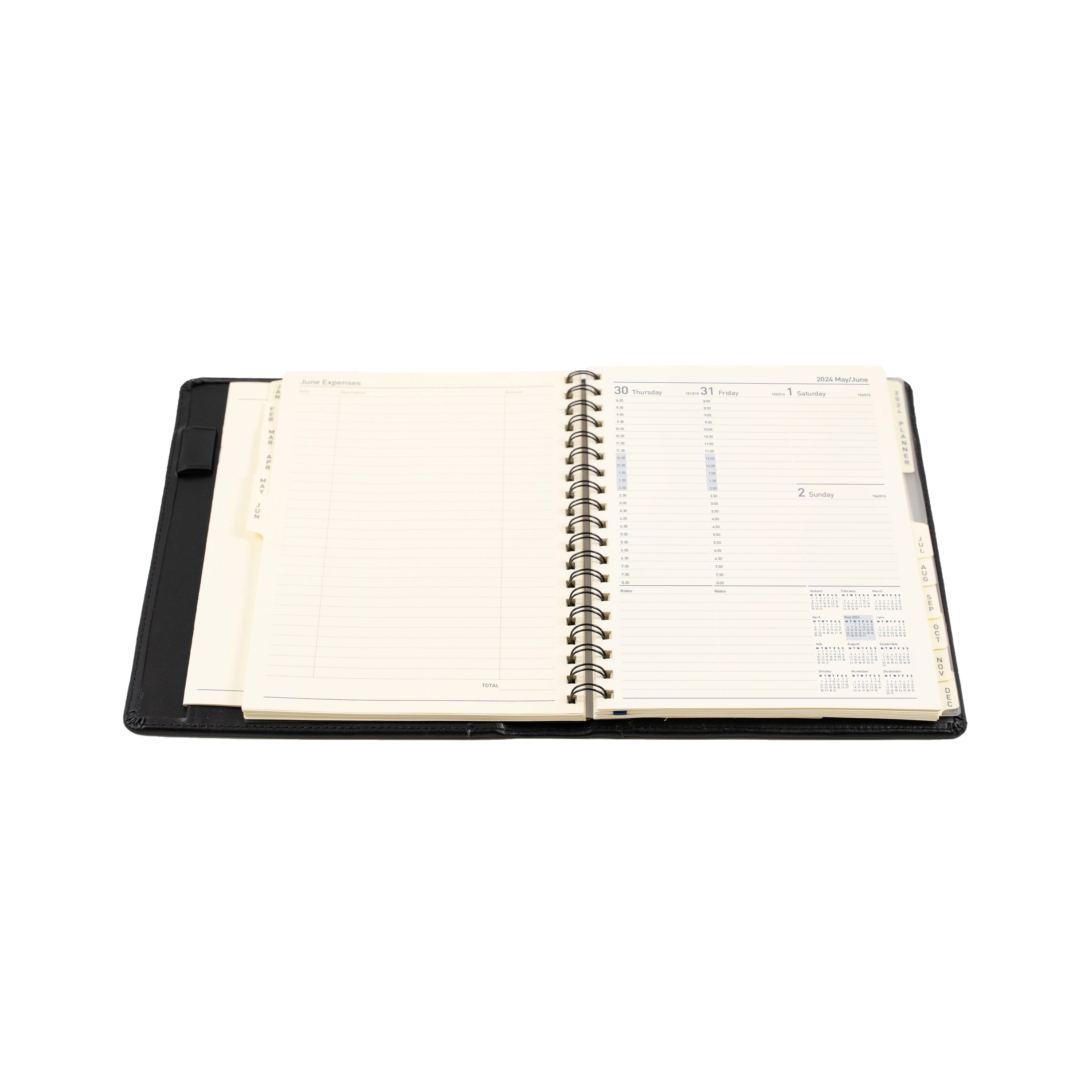 Debden Elite Desk 2024 Diary - Week to View - Vertical (Manager Size, 8am - 8pm, 1/2 hourly)
