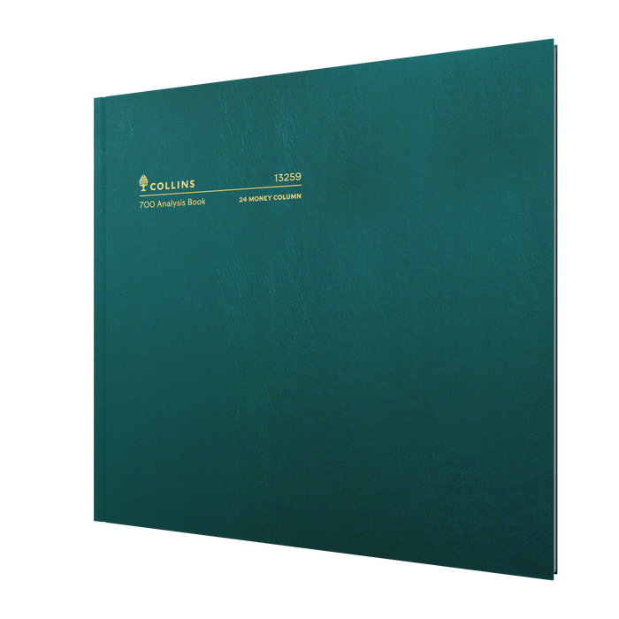96PP A3 24 Money Column Analysis Book – Hardcover in Green – Collins 700 Series “Account & Analysis” Range