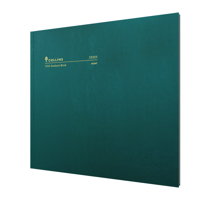 96PP A3 Feint Ruled Analysis Book – Hardcover in Green – Collins 700 Series “Account & Analysis” Range