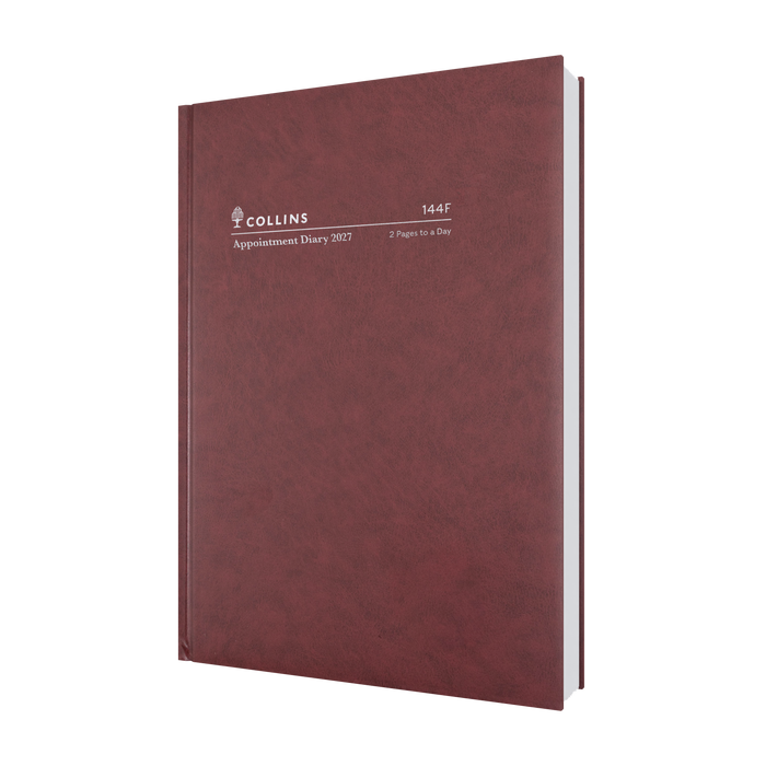 2027 Calendar Year Diary/Planner - 12 Month A4 2 Pages to a Day Diary - Hard Cover -Collins Appointment Range - Early Edition