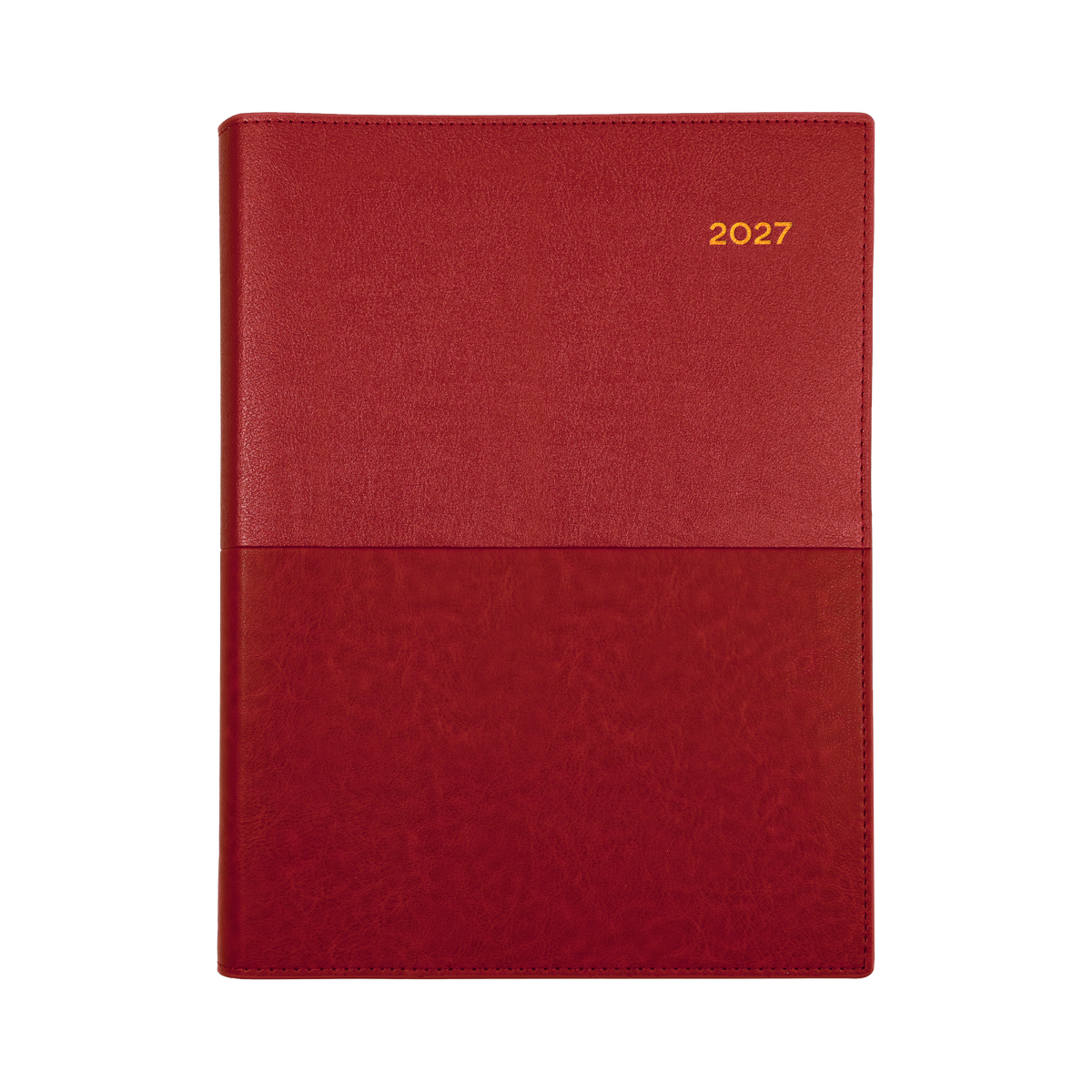2027 Calendar Year Diary/Planner - 12 Month A4 Day to Page - Soft PU Cover in Red - Collins Vanessa Range