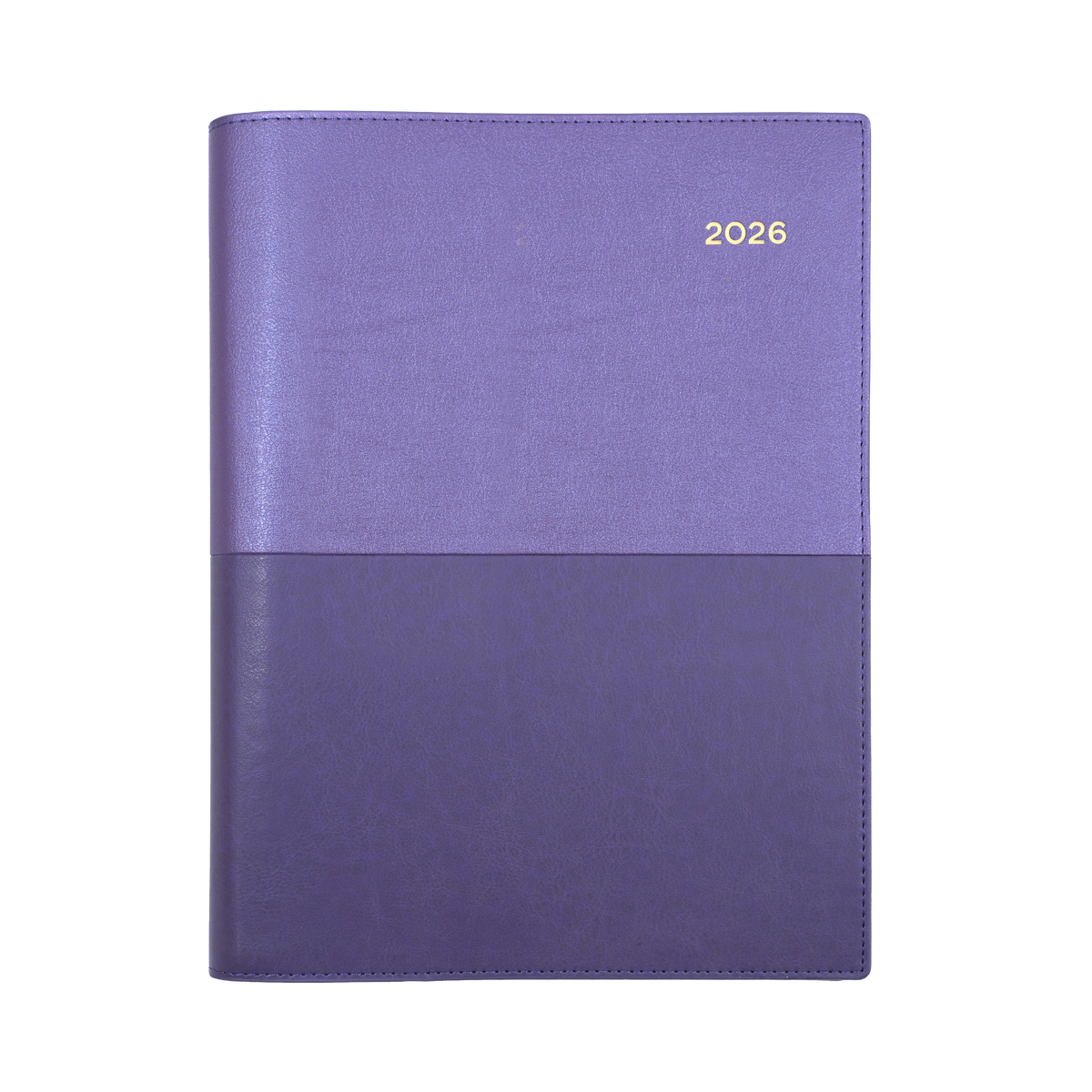 Vanessa Calendar Year 2026 Diary/Planner, Day to Page, A4 PU Soft Cover - Purple