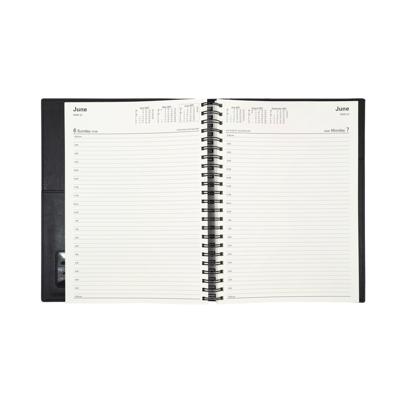 2027 Calendar Year Diary/Planner - 12 Month A4 Day to Page - Soft PU Cover in Teal - Collins Vanessa Range