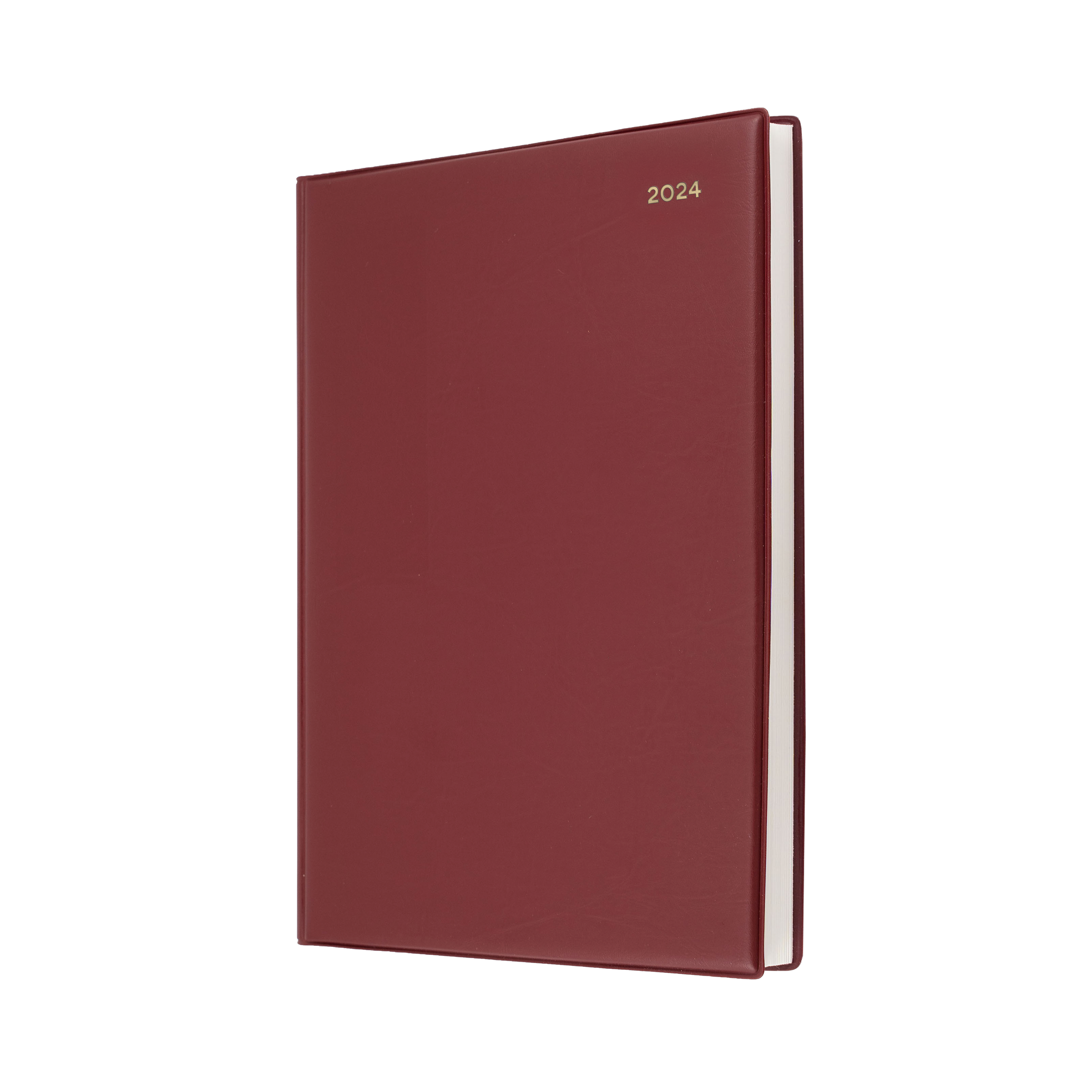 Belmont Desk 2024 Diary - Day to Page, Size A4 Burgundy / A4 (297 x 210mm)