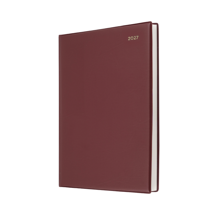 2027 Calendar Year Diary/Planner - 12 Month A4 Day to Page - PVC Cover - Collins Belmont Range