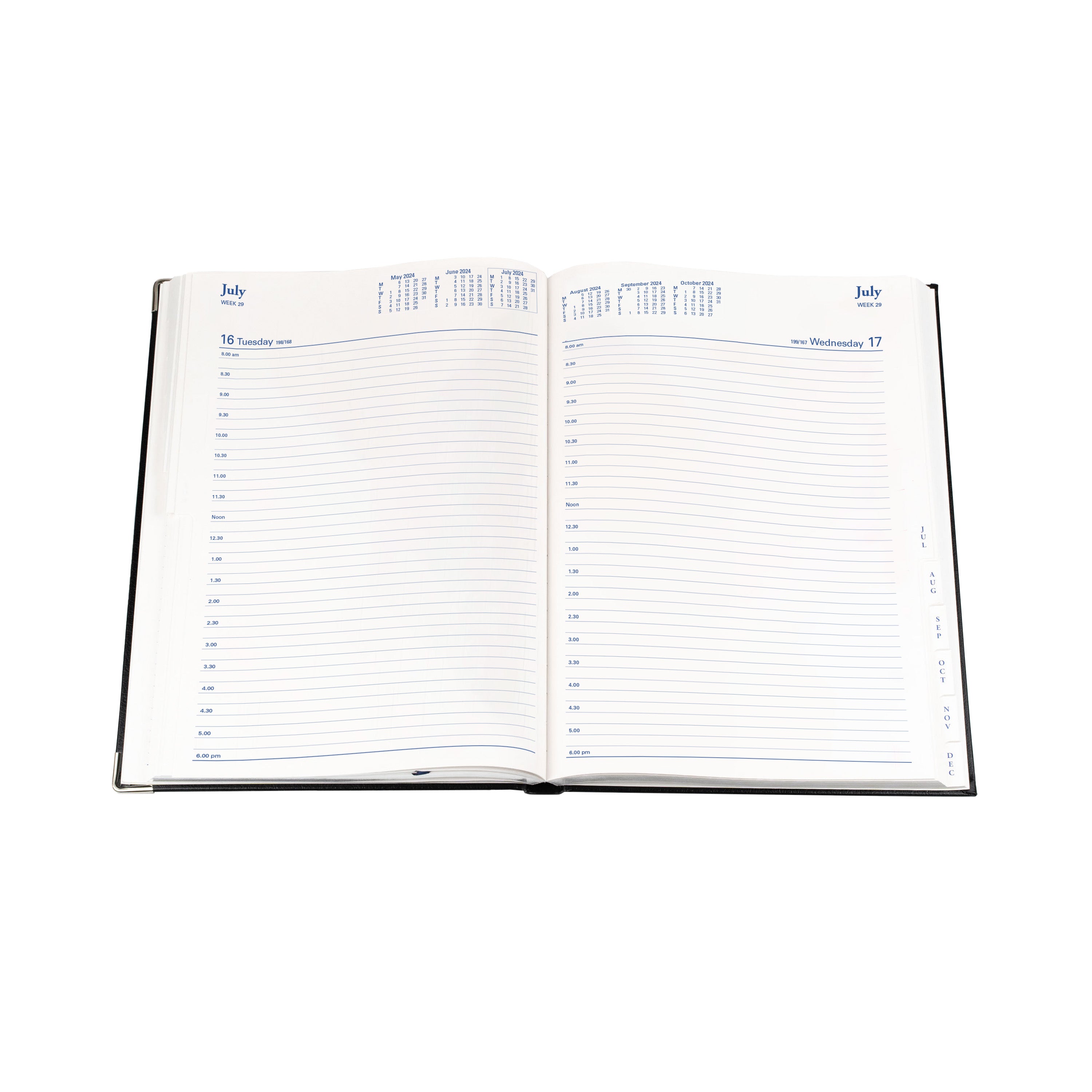 Management 2024 Diary - Day to Page, Size A4 Black / A4 (297 x 210mm)