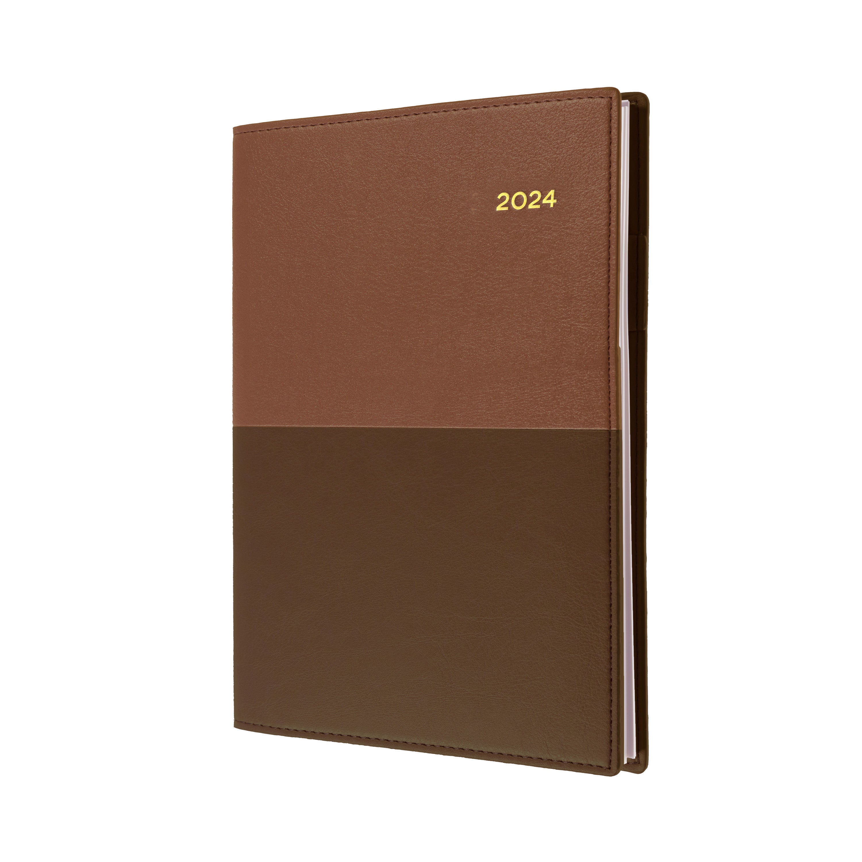 Vanessa 2024 Diary - Day to Page, Size A6 Tan / A6 (148 x 105mm)