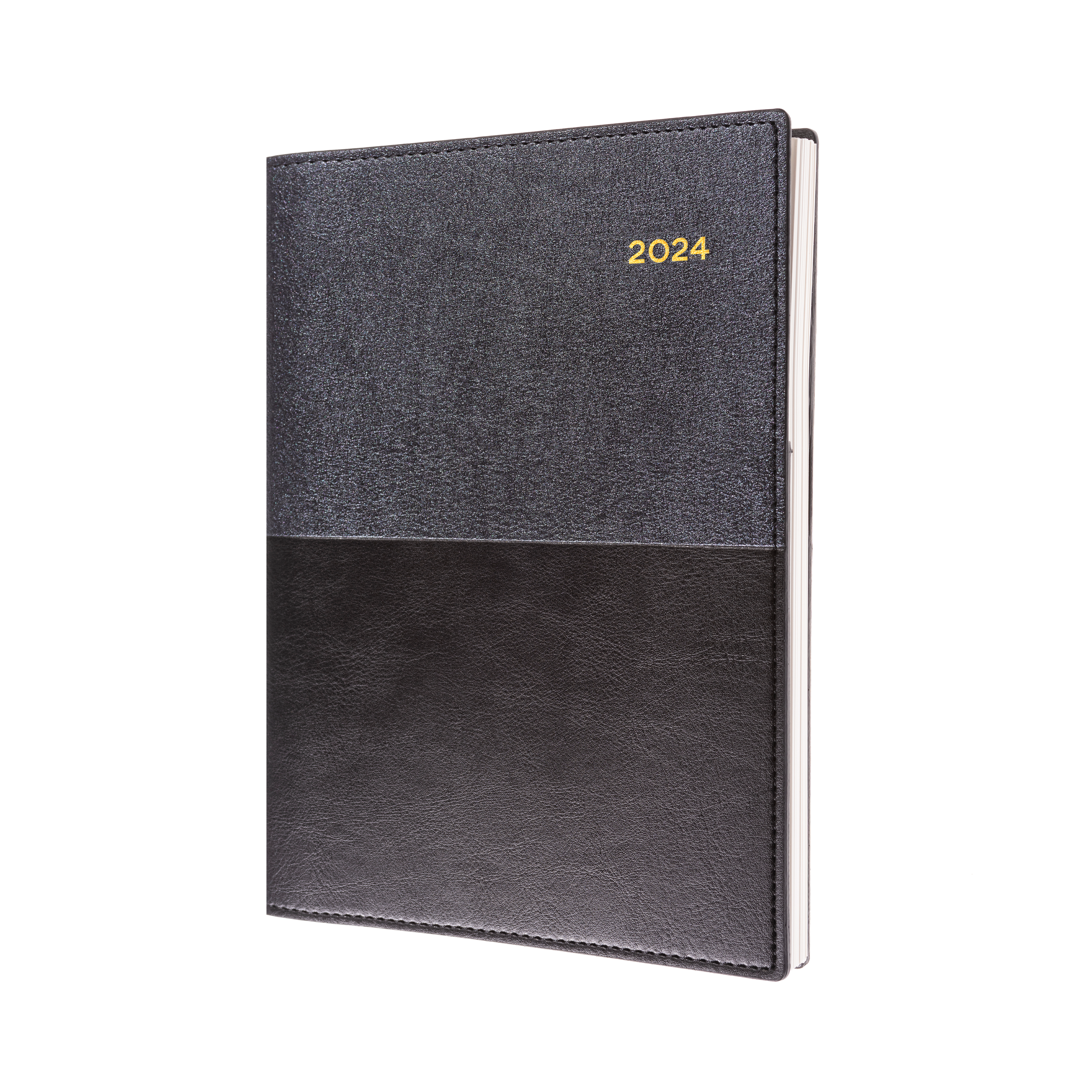 Vanessa 2024 Diary - Day to Page, Size A6 Black / A6 (148 x 105mm)