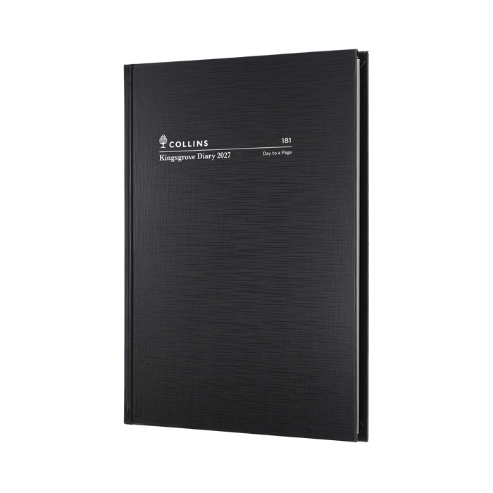 2027 Calendar Year Diary/Planner - 12 Month A5 Day to Page - Hard Cover - Collins Kingsgrove Range
