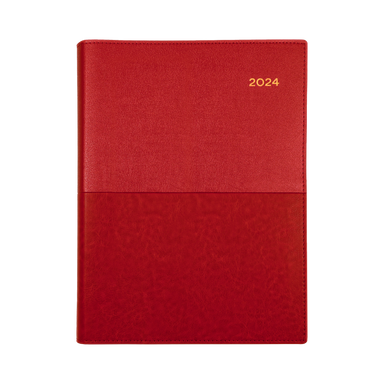 Vanessa 2024 Diary - Day to Page, Size A5 Red / A5 (210 x 148mm)