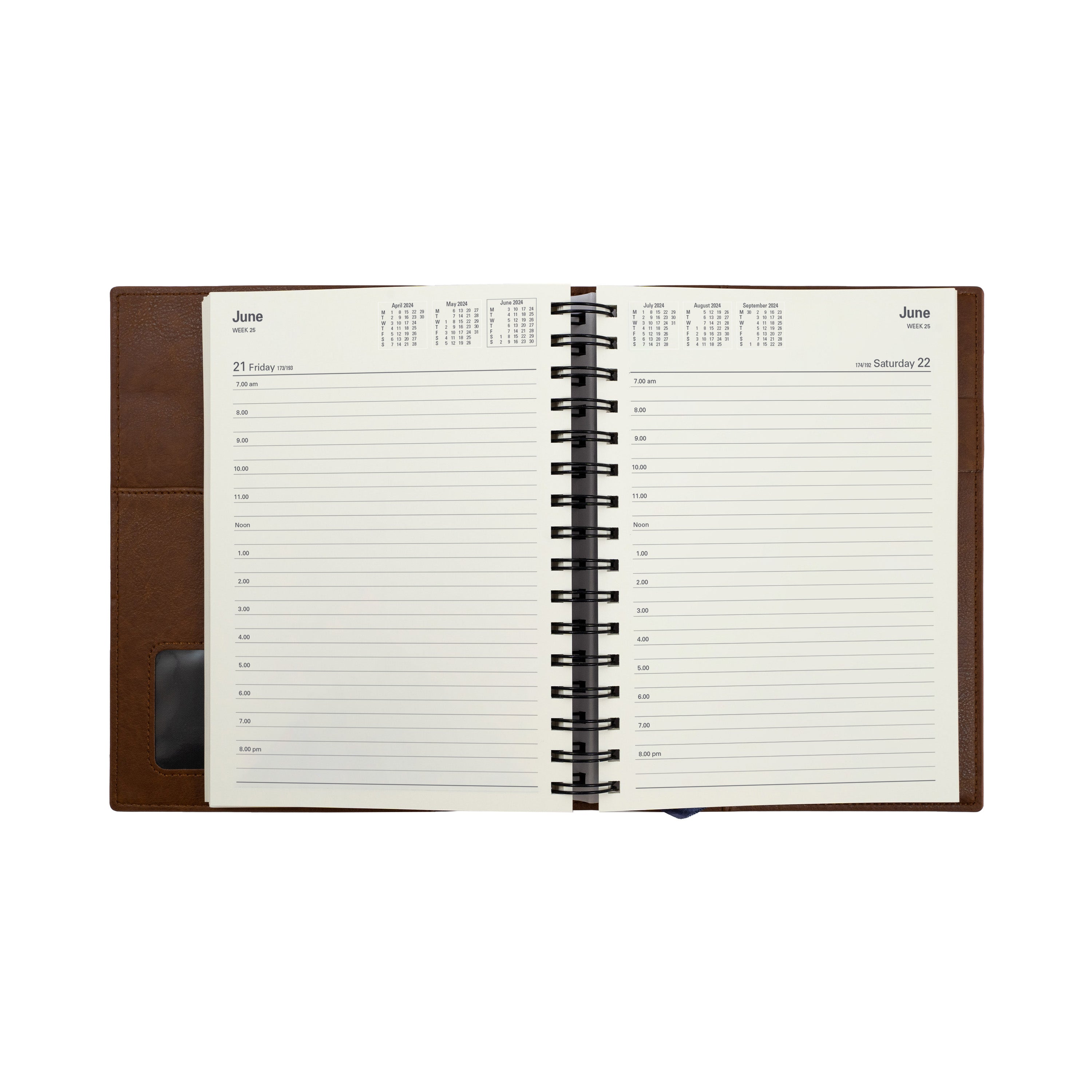 Vanessa 2024 Diary - Day to Page, Size A5 Tan / A5 (210 x 148mm)