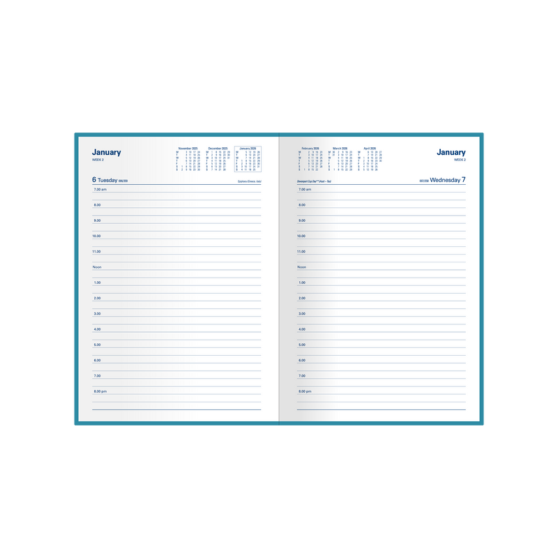 Belmont Calendar Year 2026 Diary/Planner, Day to Page, A5 Hard Cover