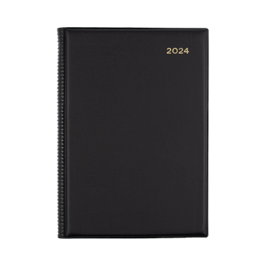 Belmont Desk 2024 Diary - Day to Page, Size A5 Black / A5 (210 x 148mm)