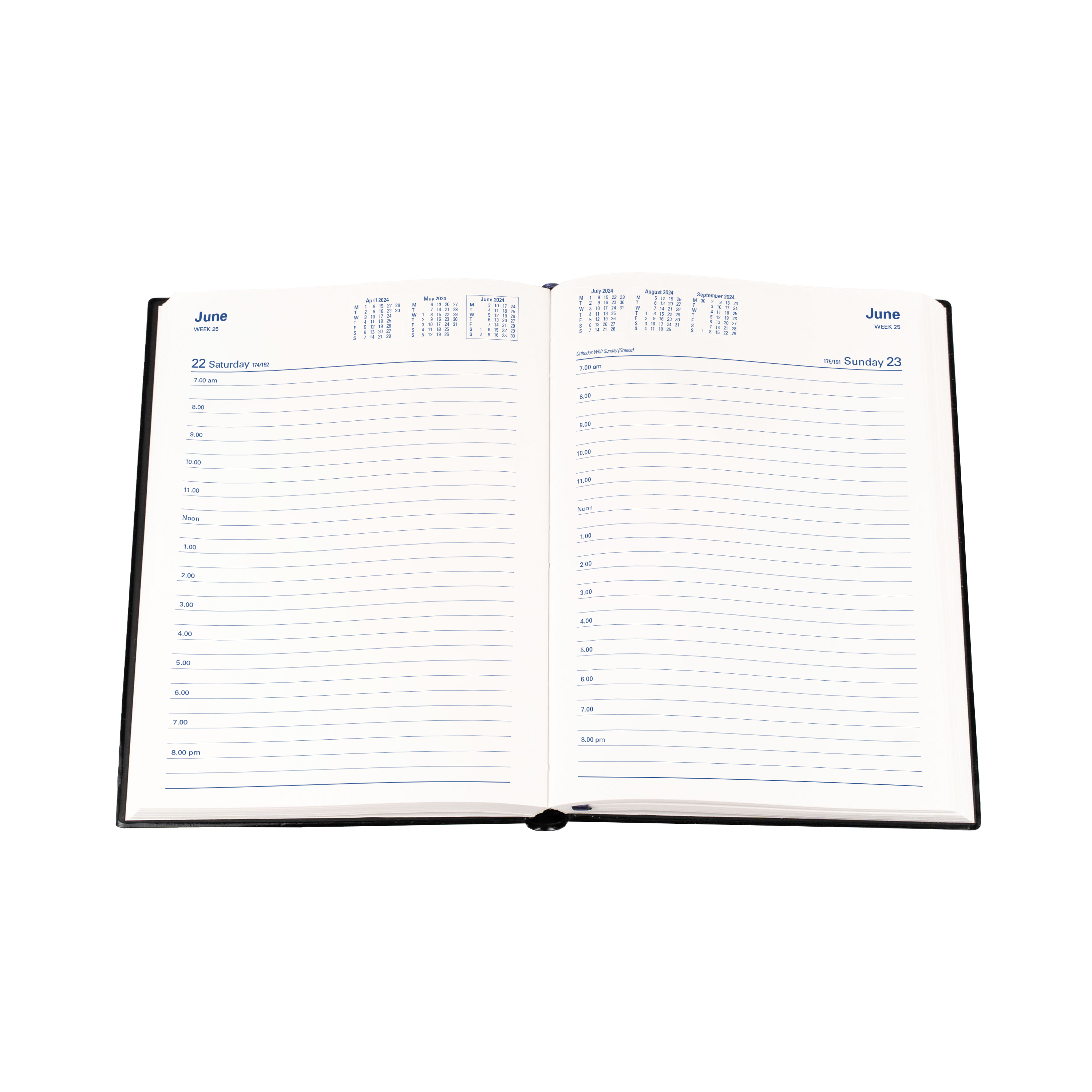 Belmont Desk 2024 Diary - Day to Page, Size A5 Black / A5 (210 x 148mm)