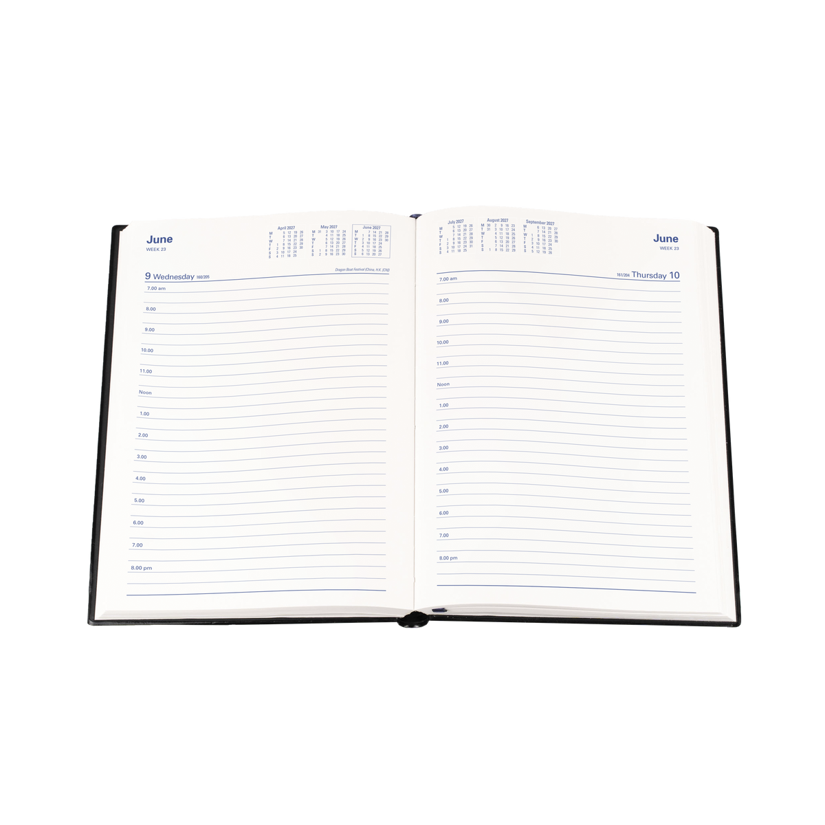 2027 Calendar Year Diary/Planner - 12 Month A5 Day to Page - PVC Cover - Collins Belmont Range