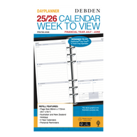 Collins - Day Planner 2025-2026 Financial Year Diary/Planner, Week to View, Personal (172x96mm) Refill