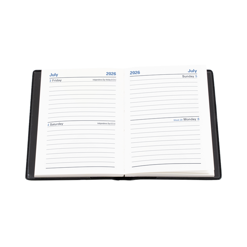 Belmont Calendar Year 2026 Diary/Planner, 2 Days to a Page, A7 Hard Cover
