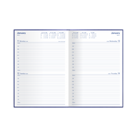 2027 Calendar Year Diary/Planner - 12 Month A4 2 Days to a Page - Hard Cover - Collins Kingsgrove Range