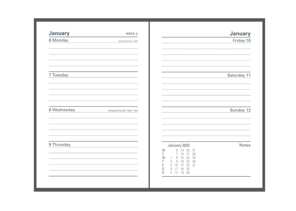 Financial Year Diary - A6 Week-to-View 2024-2025 Diary Planner
