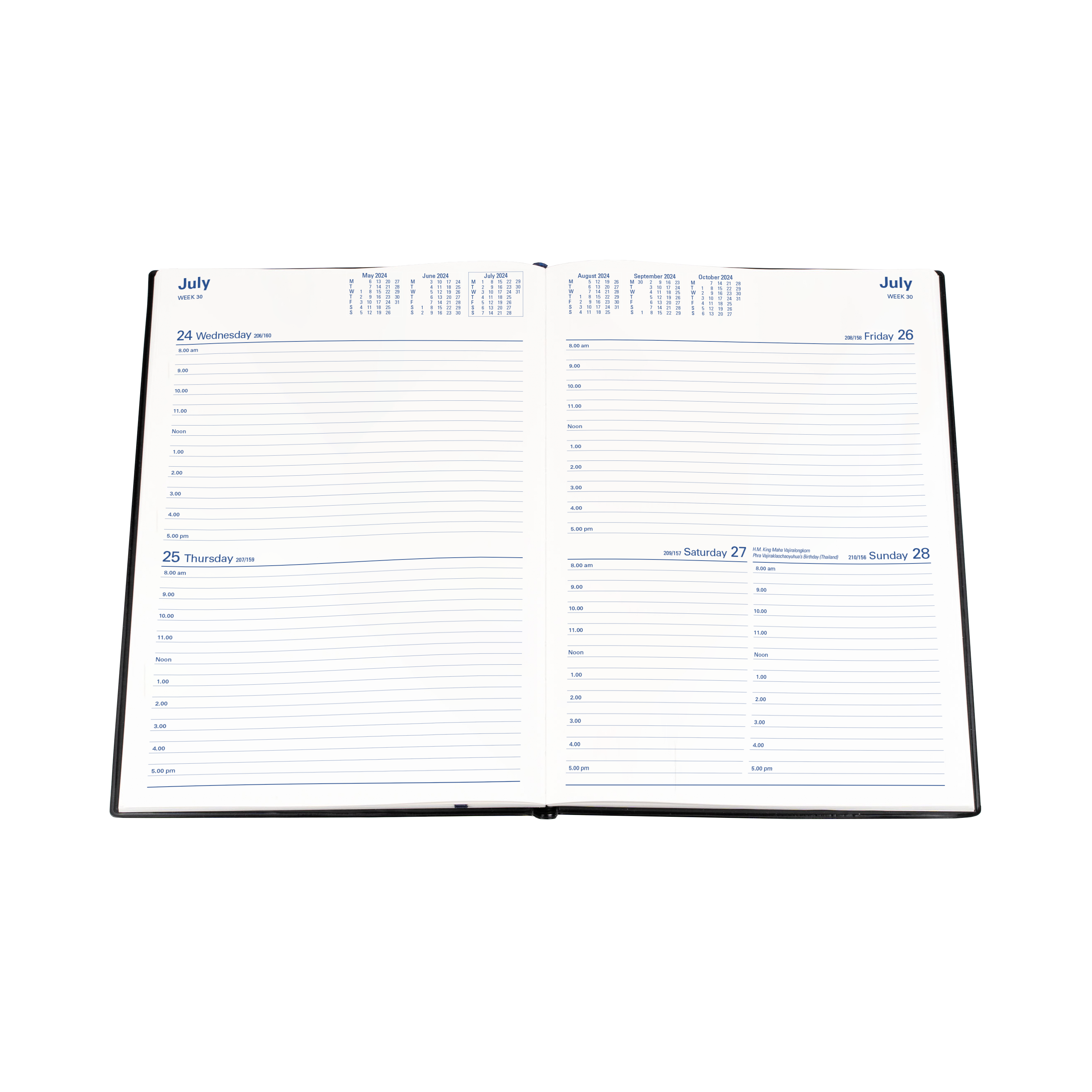 Belmont Desk 2024 Diary - 2 Days to a Page, Size A4 Black / A4 (297 x 210mm)