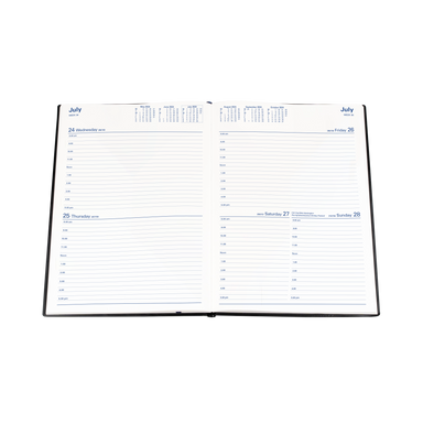 Belmont Desk 2024 Diary - 2 Days to a Page, Size A4 Black / A4 (297 x 210mm)