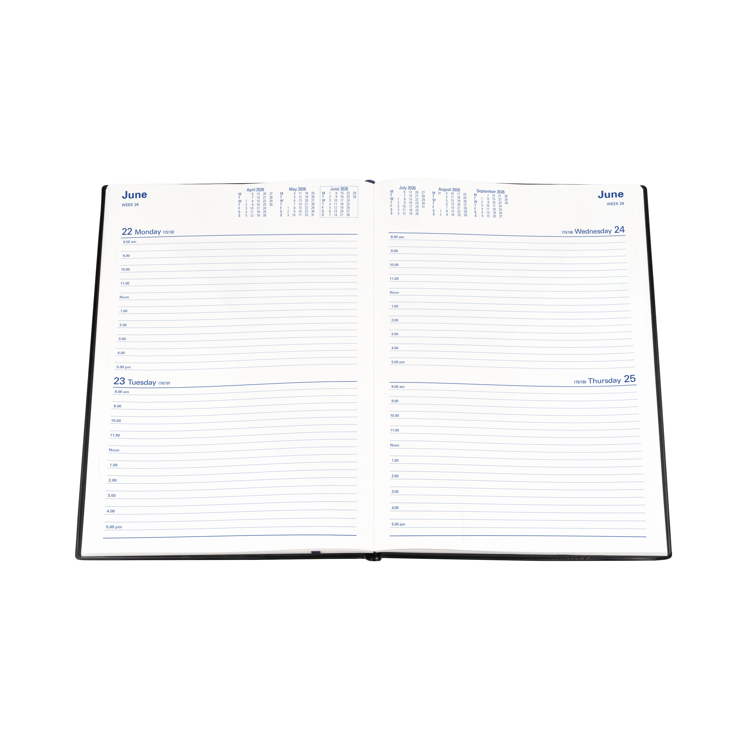 Belmont Calendar Year 2026 Diary/Planner, 2 Days to a Page, A4 Hard Cover