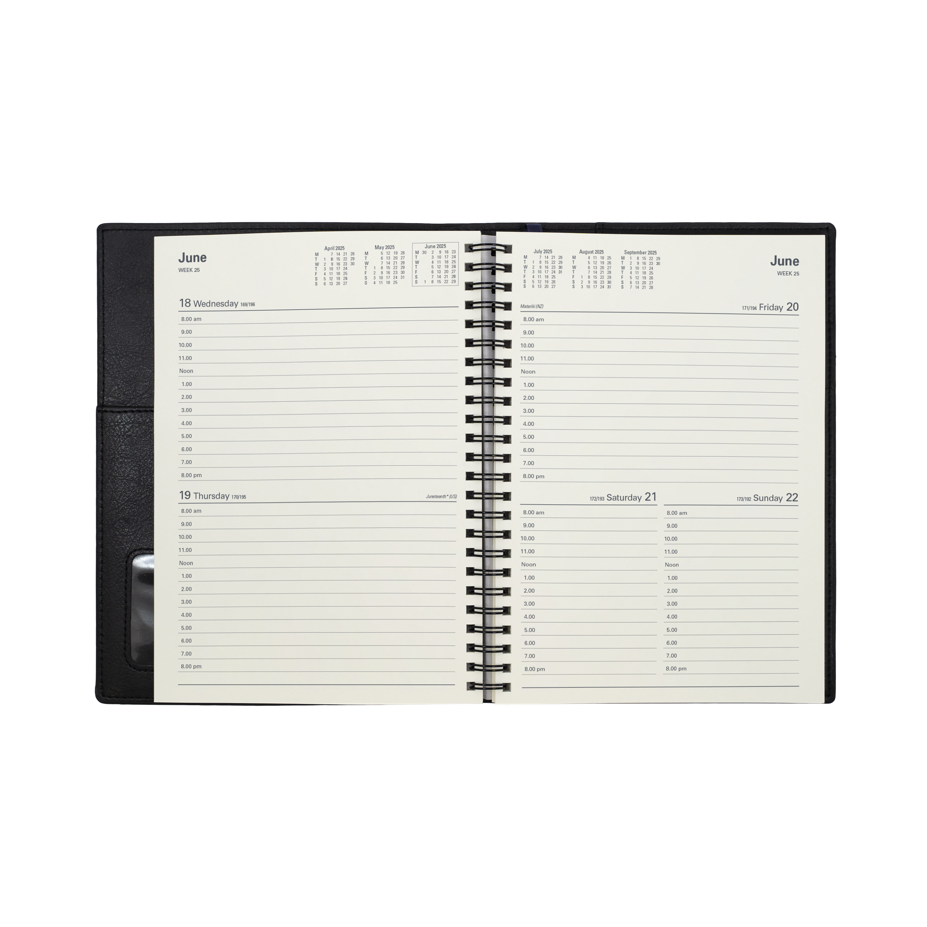 Vanessa -A5 - 2-Days-to-a-Page - 2025 Calendar Year Diary/Planner