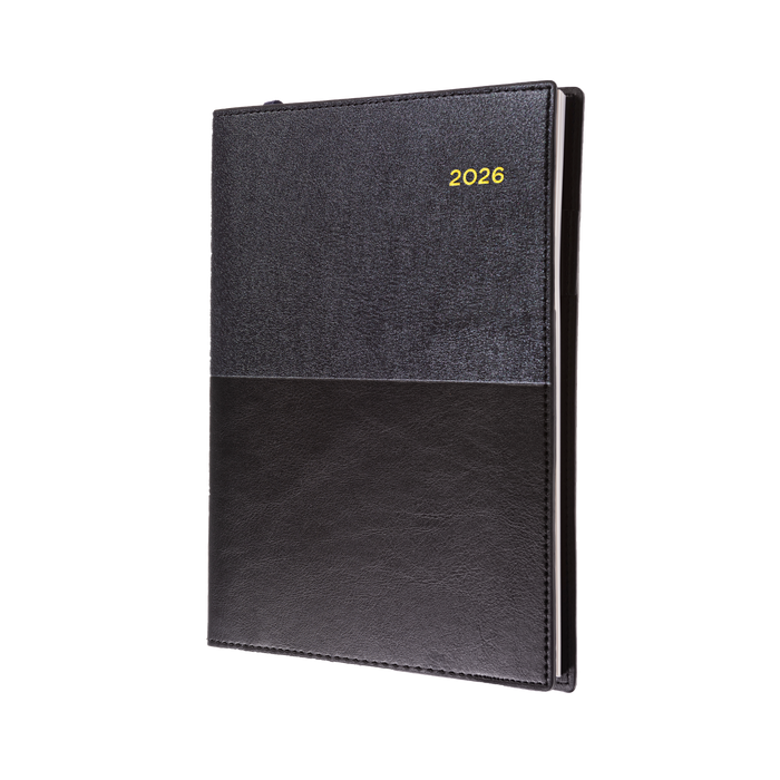 Vanessa Calendar Year 2026 Diary/Planner, 2 Days to a Page, A5 PU Soft Cover