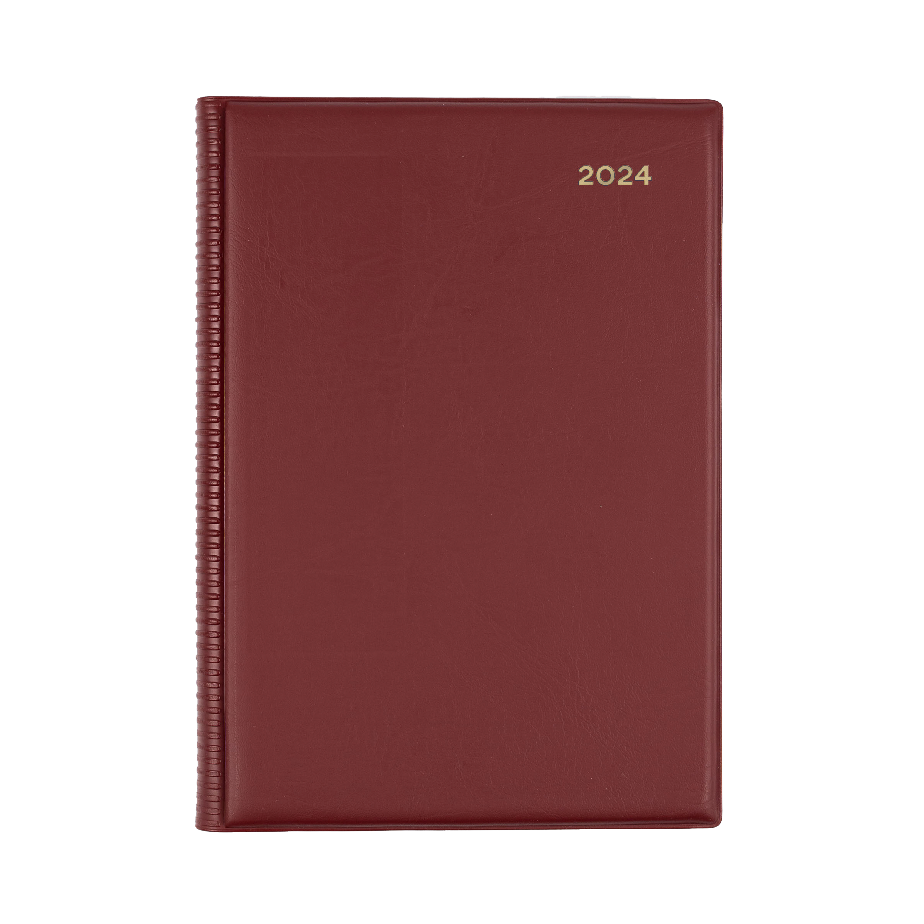Belmont Desk 2024 Diary - 2 Days to a Page, Size A5 Burgundy / A5 (210 x 148mm)