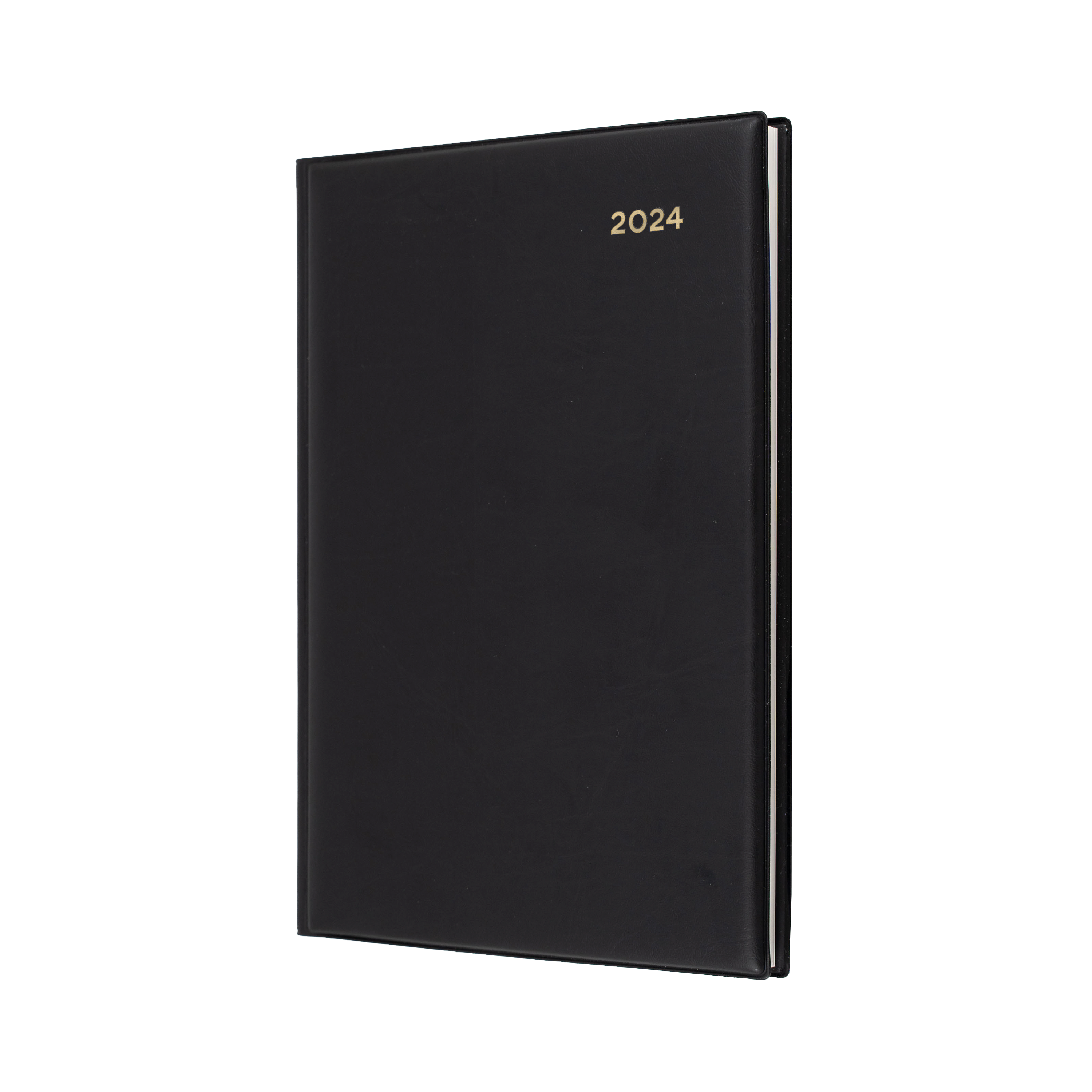 Belmont Desk 2024 Diary - 2 Days to a Page, Size A5 Black / A5 (210 x 148mm)