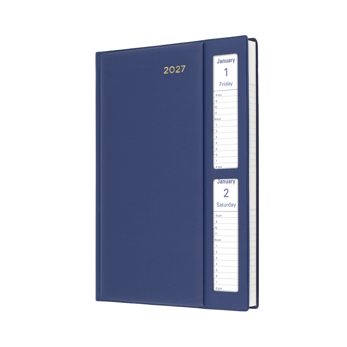 2027 Calendar Year Diary/Planner - 12 Month A5 2 Days to a Page, Windowfaced - PVC Cover - Collins Belmont Range