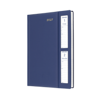 2027 Calendar Year Diary/Planner - 12 Month A5 2 Days to a Page, Windowfaced - PVC Cover - Collins Belmont Range