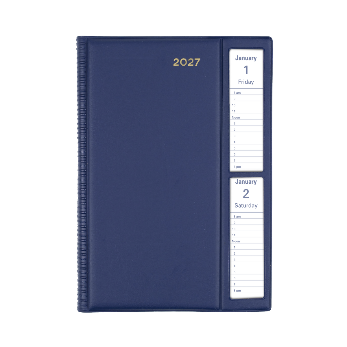 2027 Calendar Year Diary/Planner - 12 Month A5 2 Days to a Page, Windowfaced - PVC Cover - Collins Belmont Range