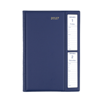 2027 Calendar Year Diary/Planner - 12 Month A5 2 Days to a Page, Windowfaced - PVC Cover - Collins Belmont Range