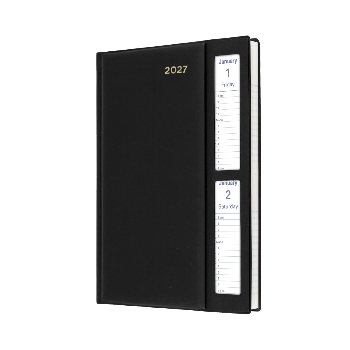 2027 Calendar Year Diary/Planner - 12 Month A5 2 Days to a Page, Windowfaced - PVC Cover - Collins Belmont Range