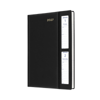 2027 Calendar Year Diary/Planner - 12 Month A5 2 Days to a Page, Windowfaced - PVC Cover - Collins Belmont Range