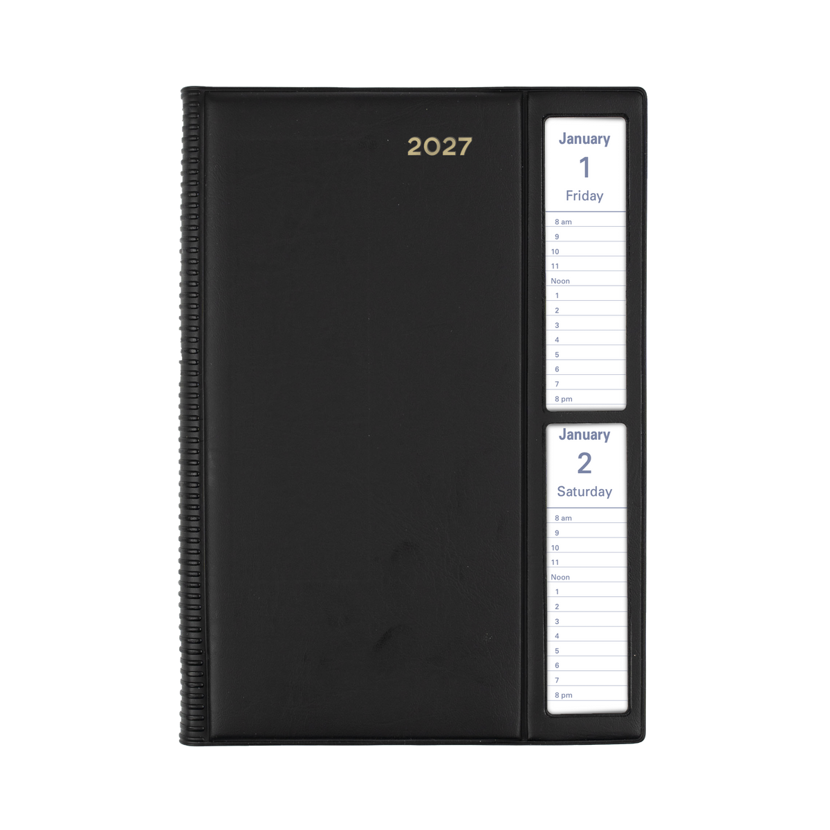 2027 Calendar Year Diary/Planner - 12 Month A5 2 Days to a Page, Windowfaced - PVC Cover - Collins Belmont Range