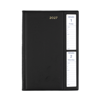 2027 Calendar Year Diary/Planner - 12 Month A5 2 Days to a Page, Windowfaced - PVC Cover - Collins Belmont Range