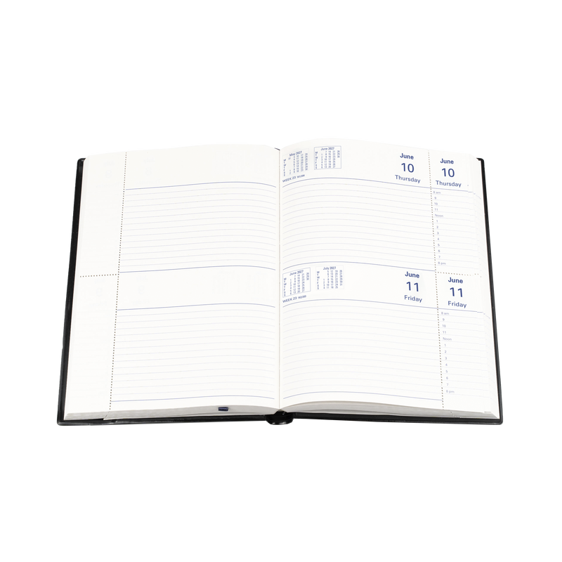 2027 Calendar Year Diary/Planner - 12 Month A5 2 Days to a Page, Windowfaced - PVC Cover - Collins Belmont Range
