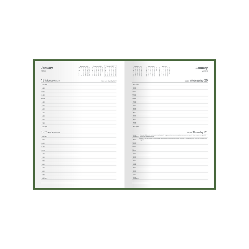 2026 - 2027 Financial Year Diary/Planner - 12 Month A5 2 Days to Page Diary - Hard Cover - Collins M Series Range