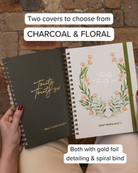 Smart Women Society Calendar Year 2026 Diary/Planner, Week to View, B5 Wiro Bound -Charcoal