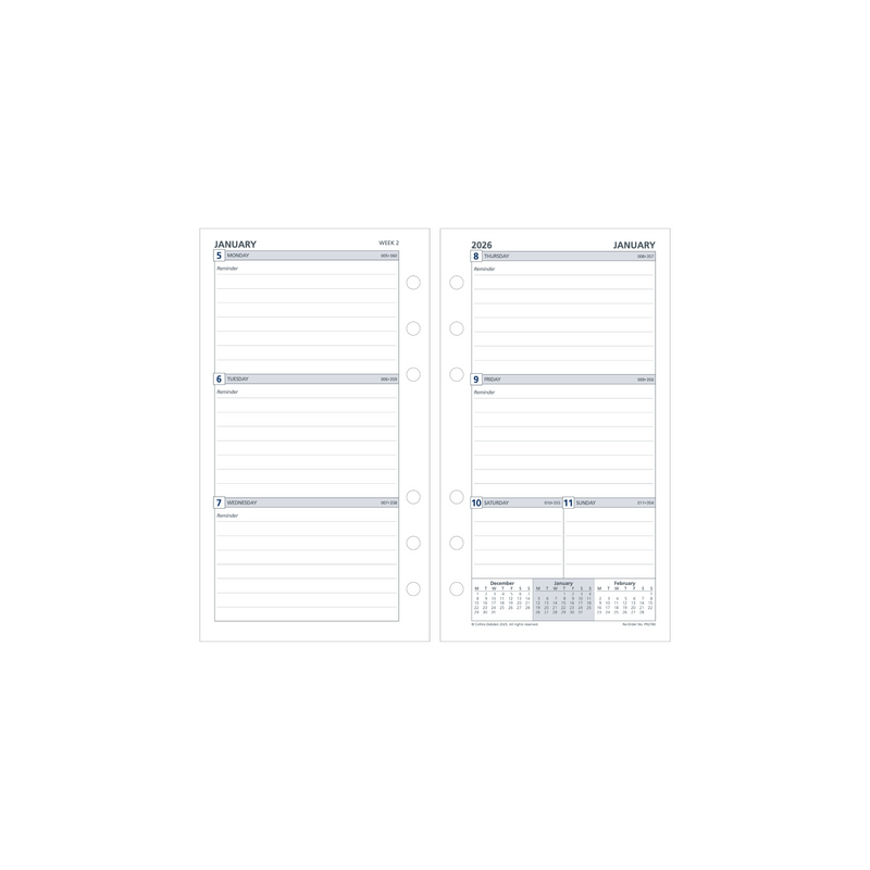 Collins - Day Planner 2025-2026 Financial Year Diary/Planner, Week to View, Personal (172x96mm) Refill