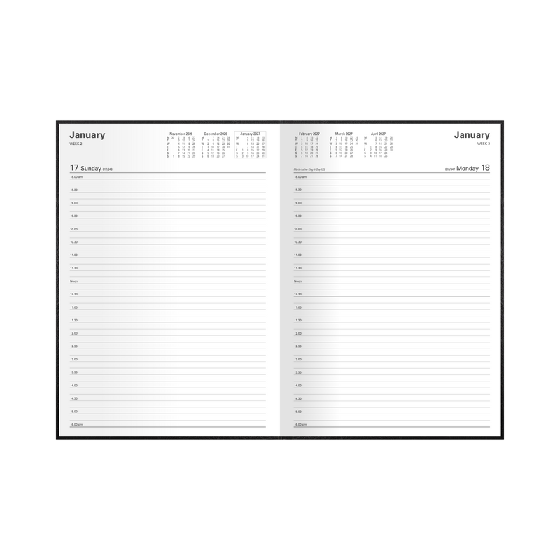 2027 Calendar Year Diary/Planner - 12 Month A4 Day to Page - Hard Cover - Collins Kyoto Range