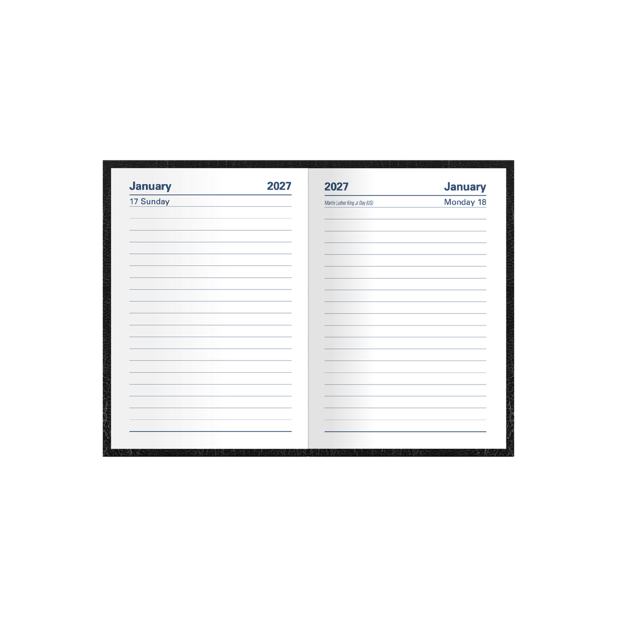 2027 Calendar Year Diary/Planner - 12 Month A7 Day to Page - Hard Cover - Collins Kyoto Range