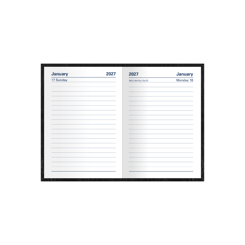 2027 Calendar Year Diary/Planner - 12 Month A7 Day to Page - Hard Cover - Collins Kyoto Range